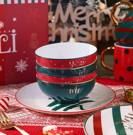 Christmas atmosphere tableware and plates