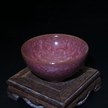 Pink Ice-Crackled Cup (Flat Mouthed)