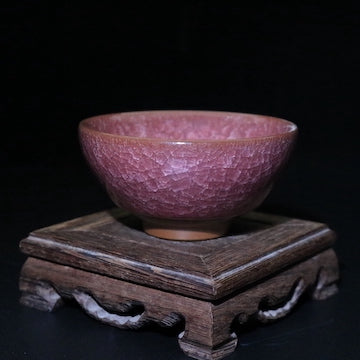 Pink Ice-Crackled Cup (Flat Mouthed)