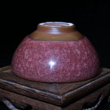 Pink Ice-Crackled Cup (Flat Mouthed)